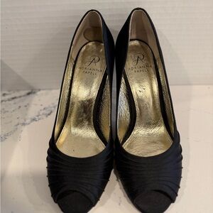 Adrianna Papell Black Peep-Toe Heels